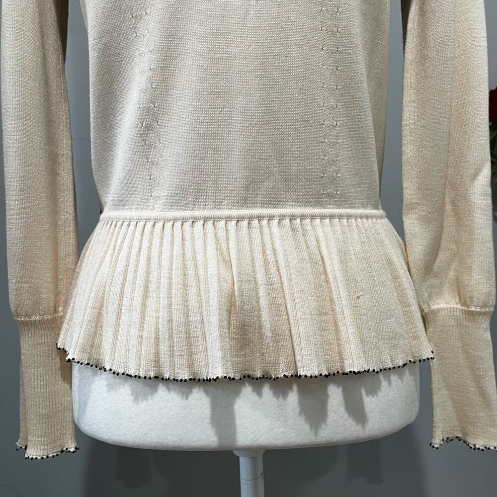 New Sigrid Olsen Silk Wool Peplum Flutter Lace Be… - image 8